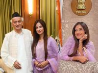 नवा वाद! राज्यपालांच्या खुर्चीसोबत अभिनेत्रीचे फोटोसेशन; कोण आहे 'ही' मॉडेल? - Marathi News | Actress and Model Maera Mishra Photos viral in social media with Governor Bhagat Singh Koshyari's Chair | Latest filmy Photos at Lokmat.com