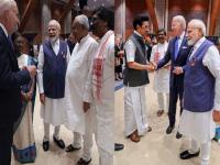 G20 मध्ये दिसला 'भाईचारा', राजकीय वैर विसरुन एकत्र आले सत्ताधारी-विरोधी नेते - Marathi News | G20 Dinner Photos: 'Brotherhood' seen at G20, leaders forget political enmity an came together | Latest national Photos at Lokmat.com