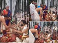 Nirmala Sitharaman : साधेपणानं पार पडलं निर्मला सीतारामन यांच्या मुलीचं लग्न, राजकीय पाहुणेदेखील नाहीत; पाहा Photos - Marathi News | finance minister Nirmala Sitharaman s daughter wedding got married no political guests see photos | Latest national Photos at Lokmat.com