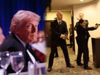 डोनाल्ड ट्रम्प यांच्यासमोरच अंदाधुंद गोळीबार; अमेरिकेत खळबळ, सुरक्षा जवानांनी संशयिताला पकडलं - Marathi News | US President Donald Trump was evacuated from the White House Correspondents Dinner at a hotel in Washington after firing incident | Latest international News at Lokmat.com