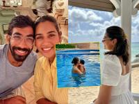 PHOTOS : आई, प्रसिद्ध प्रेजेंटेटर अन् सेलिब्रेटी! बुमराहच्या पत्नीने दाखवले 'छोटेसे जीवन' - Marathi News | Sanjana Ganesan and Jasprit Bumrah photos with their son Angad | Latest cricket Photos at Lokmat.com