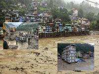 चिखलात रुतली लष्कराची वाहनं, पाण्यात बुडालं शहर, सिक्कीममधील जलप्रलयानंतरचं भयावह चित्र - Marathi News | Army vehicles stuck in mud, city submerged in water, scary picture after floods in Sikkim | Latest national Photos at Lokmat.com