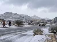 सौदी अरेबियातील वाळवंटात पसरली बर्फाची चादर, अनेक वर्षांनंतर दिसलं असं चित्र, आपली पृथ्वी देतेय असे संकेत - Marathi News | A sheet of ice spread across the desert in Saudi Arabia, a picture seen after many years, a sign that our Earth is giving signs | Latest international Photos at Lokmat.com