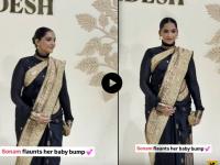 Video: प्रेग्नंट सोनम कपूरने इव्हेंटला लावली हजेरी, काळ्या साडीत फ्लॉन्ट केला बेबी बंप - Marathi News | bollywood actress sonam kapoor flaunt baby bump in black saree event video | Latest filmy News at Lokmat.com Video: प्रेग्नंट सोनम कपूरने इव्हेंटला लावली हजेरी, काळ्या साडीत फ्लॉन्ट केला बेबी बंप - Marathi News | bollywood actress sonam kapoor flaunt baby bump in black saree event video | Latest filmy News at Lokmat.com