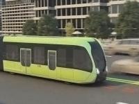 रस्त्यावर धावणारी 'ही' अनोखी ट्रेन पाहिलीत का? - Marathi News | china unveils world first trackless battery train amazingly running on road | Latest jarahatke Photos at Lokmat.com