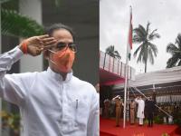 उद्धव ठाकरेंनी मंत्रालय अन् वर्षा बंगल्यावर केले ध्वजारोहण; डॉक्टर्स, नर्स, पोलिसांचे मानले आभार - Marathi News | CM Uddhav Balasaheb Thackeray hoisted the National Flag at his official residence Varsha on the occasion of Independence Day. | Latest mumbai Photos at Lokmat.com