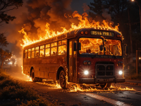 Bus Fire: ट्रकला धडकल्यानंतर बस पेटली; ३ जणांचा होरपळून मृत्यू, २३ जण जखमी - Marathi News | UP: Bus catches fire after colliding with truck, three passengers killed | Latest uttar-pradesh News at Lokmat.com