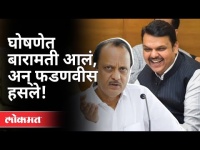 अजितदादांविरोधात घोषणा, फडणवीसांना हसू अनावर | Devendra Fadnavis | Ajit Pawar | Maharashtra Budget