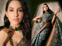 तरुणाईची 'दिल की धडकन' बनतेय नोरा फतेही, तिच्या प्रत्येक फोटोंंवर देतात अशा कमेटंस - Marathi News | Nora Fatehi Raises Temperature With Her Regal Look In A Printed Silk Saree And We Can’t Keep Calm! | Latest filmy Photos at Lokmat.com