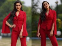 स्टाइल मैं रेहने का ! लाल रंगाच्या सुटमध्ये दिसला साराचा स्टायलिश अंदाज, किंमतही आहे इतके लाख - Marathi News | Sara Ali Khan glams up in Rs 1.3 lakh red jacket and trousers at Coolie No 1 promotions | Latest filmy Photos at Lokmat.com