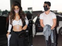 टाइगर श्रॉफसह एअरपोर्टवर दिसली दिशा पाटनी, दोघांनीही दिल्या पोजवर पोज - Marathi News | Recently Tiger Shroff and Disha Patani turned heads at the Mumbai airport | Latest filmy Photos at Lokmat.com