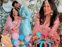 मां बनने वाली हैं एक्ट्रेस किश्वर मर्चेंट, बेबी शॉवर सेरेमनी की तस्वीरें हुईं वायरल - | Kishwer Merchant baby shower photos wears red chooda and mehendi see pics | Latest television Photos at Lokmatnews.in