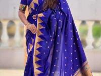 लग्नसराईसाठी घ्या निळ्या रंगाची भरजरी पैठणी; रॉयल ब्ल्यू रंगात १० डिझाईन्स, राजेशाही लूक - Marathi News | Royal Blue Paithani : 10 Royal Blue Paithani Designs 10 Patterns In Blue Color Paithani | Latest sakhi Photos at Lokmat.com