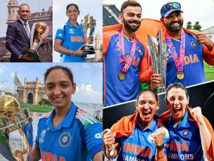 आधी हरमनप्रीतनं स्मृतीसह रोहित-कोहलीची स्टाईल मारली; आता MS धोनीला फॉलो करत लुटली मैफिल