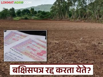 Bakshish Patra : शेत जमिनीचे बक्षिसपत्र रद्द करता येते का? नेमकी कायदेशीर प्रक्रिया जाणून घ्या! - Marathi News | Latest News jamin Bakshish patra Can farm land gift deed be cancelled Know the exact legal process | Latest smart-farming News at Lokmat.com
