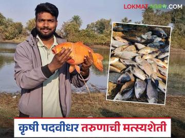 Youth Fish Farming : कृषीचं शिक्षण घेतलं, नोकरी केली नाही, आता मत्स्यपालनातून कमवतोय लाखोंचा नफा  - Marathi News | Latest News Studied agriculture, never worked, now earning lakhs in profit from fish farming | Latest News at Lokmat.com