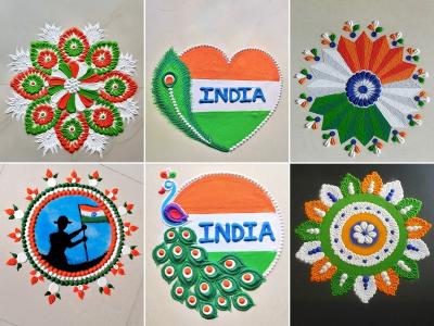 Independence Day 2025 Rangoli Designs: स्वातंत्र्यदिनाला फक्त ३ रंग वापरून काढा सुंदर छोट्या रांगोळ्या; ५ मिनिटांत घराला येईल शोभा