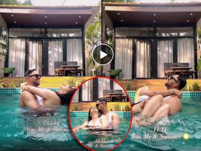 बाबो! मराठी अभिनेत्रीचा नवऱ्यासोबत स्विमिंगपूलमध्ये रोमान्स, हॉट व्हिडीओ होतोय व्हायरल
