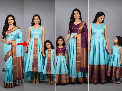 Mother's Day Special : एकाच साडीचे शिवा १० मॉडर्न आऊटफिट्स! लाडक्या लेकीसोबत करा ट्विनिंग - आई लेकीची जोडी दिसेल भारी...