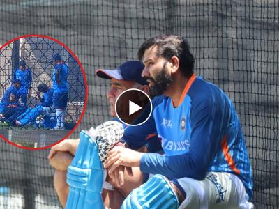 T20 World Cup, IND vs ENG : Rohit Sharmaच्या हातावर चेंडू आदळला, सुरू झाली पळापळ! समोर आले अपडेट्स, पाहा Video 