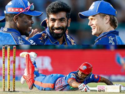 IPL 2026 DC vs MI : जसप्रीत बुमराहाचा रॉकेट थ्रो! चोरटी धाव घेण्याच्या नादात Nitish Rana फसला