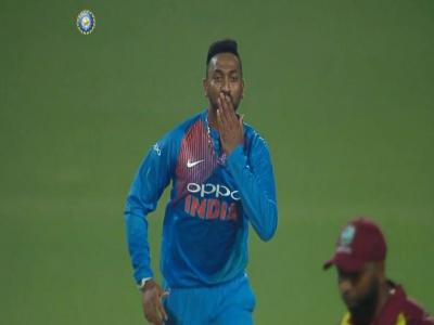 IND vs WIN 1st T20 : कृणाल पांड्या 'KP' ला घाबरला, पण जिद्द सोडली नाही