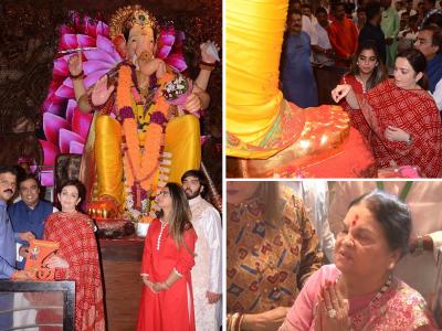 Ganpati Festival : लालबागच्या राजाच्या दर्शनासाठी सेलिब्रिटींची गर्दी ...