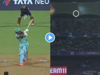 KL Rahul Flick Spcial Six, IPL 2022 LSG vs KKR Video: उमेश यादवच्या वेगवान चेंडूवर राहुलने लगावला भन्नाट षटकार