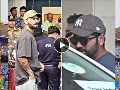 वर्ल्ड कप गाजवला, पण निराश मनाने रोहित शर्मा, विराट कोहली मुंबईत दाखल, Video 
