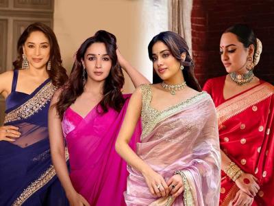 रेखाची 'एव्हरग्रीन' स्टाईल ते आलियाचा 'मॉडर्न' लूक; बॉलिवूड सुंदरींना वेड लावणाऱ्या या ५ साड्या पाहिल्या का?