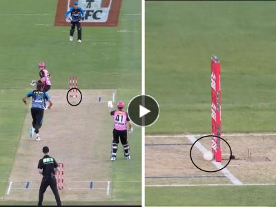 Steve Smith, BBL 2023 Video: एवढं भारी नशिब.... स्टंपला बॉल लागूनही राहिला Not Out, मग ठोकलं शतक