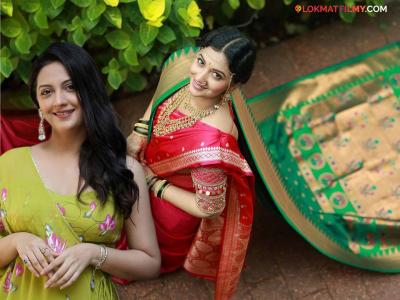 अभिनेत्री तेजश्री प्रधानने शेअर केला 'वधू' लूक! फोटो होतोय व्हायरल