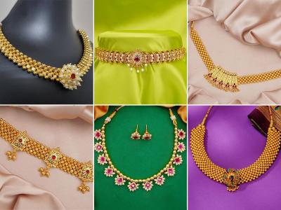 Trending Kolhapuri Thushi : ठुशीच्या सुरेख, युनिक १० डिजाईन्स; गौरी गणपतीला दागिन्यांनी खुलेल लूक