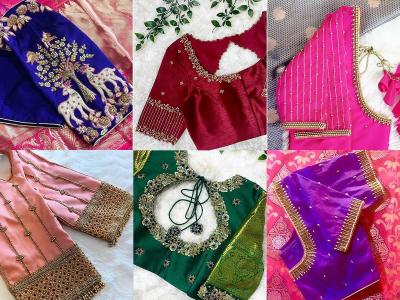 खर्च फक्त ५०० रूपये; आरी वर्कच्या १० सिंपल डिजाईन्स, साधं ब्लाऊजही एकदम सुंदर दिसेल