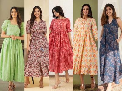 गबाळ्यासारखा गाऊन घालणं सोडा; घरात वापरायला घ्या कॉटनचे मॅक्सी ड्रेसेस; १० नवीन पॅटर्न्स