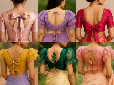 मागच्या गळ्याच्या १० फॅन्सी डिजाईन्स; ऑर्गेन्जा, शिफॉन कोणत्याही साडीच्या ब्लाऊजमध्ये हॉट दिसाल