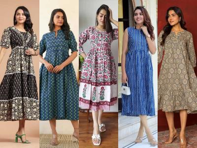 टिपिकल कुर्ते घालणं विसरा? कॉटनचे नी लेंथ फ्रॉक्स घाला-८ पॅटर्न्स, साध्या लूकमध्ये स्टायलिश दिसा