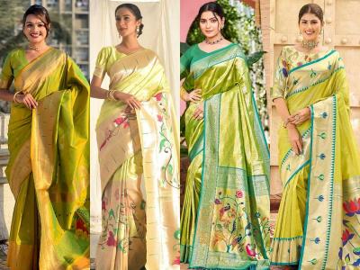 लग्नात जाताना नेसा ट्रेंडीग 'इलायची पैठणी'; ७ आकर्षक डिजाईन्स, साडीत शाही लूक मिळेल