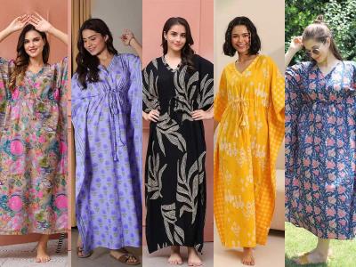 घरात मॅक्सी घालण्यापेक्षा कफ्तान नायटी वापरा; ८ सुंदर पॅटर्न्स-स्टायलिश लूक मिळेल
