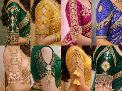 Blouse Sleeves Pattern : इल्बो लेंथ ब्लाऊजच्या १० युनिक, नव्या डिझाईन्स; बाह्या स्लिम दिसतील-रॉयल लूक मिळेल