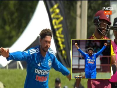 IND vs WI Live : कुलदीप यादवचे एका दगडात दोन पक्षी; भारताची गाडी आली पटरीवर, VIDEO