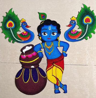 श्रीकृष्ण जन्माष्टमी रांगोळी - Marathi News | Easy Simple Rangoli Design for Krishna Janmashtami 2025 2 | Latest sakhi Photos at Lokmat.com श्रीकृष्ण जन्माष्टमी रांगोळी - Marathi News | Easy Simple Rangoli Design for Krishna Janmashtami 2025 2 | Latest sakhi Photos at Lokmat.com