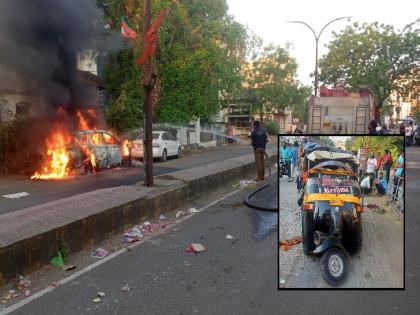 Auto Rickshaw driver killed as speeding car hits and crushed the autorickshaw | भरधाव कारने ऑटोरिक्षाला चिरडले, चालक जागीच ठार