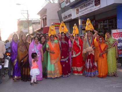  Mahoshwari Mahila Mandal organized Ganagaur festival | माहेश्वरी महिला मंडळातर्फे गणगौर सण उत्साहात