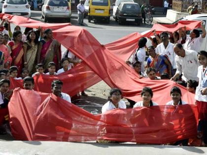 Spontaneous response to the AIDS awareness morning in Sangli | सांगलीत एड्स जनजागृती प्रभात फेरीला उत्स्फूर्त प्रतिसाद