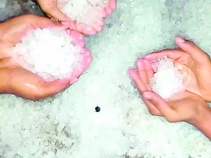 In Lakhandur taluka, hailstorm along with heavy rains lashed the area | लाखांदूर तालुक्यात वादळी पावसासह गारपिटीने झोडपले