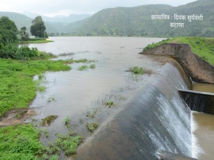 Overflow after damages | दसाणे पाठोपाठ पठावा धरणही ओव्हरफ्लो