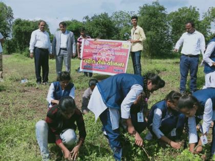 Cleanliness drive at Taharabad College | ताहाराबाद महाविद्यालयात स्वच्छता अभियान