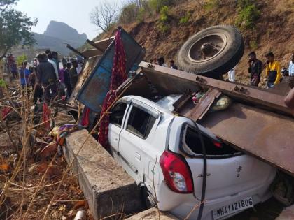 Six killed in Mulane Ghat accident | मुळाणे घाटात मजुरांच्या ट्राॅलीला अपघात, सहा ठार