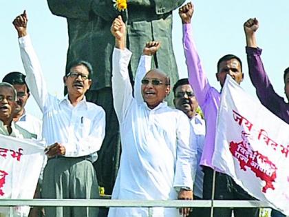 Independent Vidarbha flag in yavat | यवतमाळात स्वतंत्र विदर्भाचा झेंडा